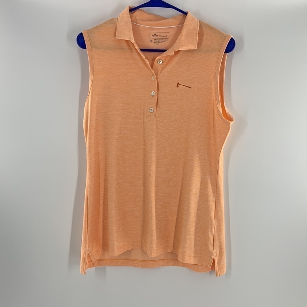 PETER MILLAR SLEEVELESS GOLF SHIRT MEDIUM PEACH